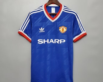 Camiseta de Futbol Vintage Retro Manchester United Años 80 y 90, Camiseta de Futbol, de España - Diferentes Tallas"