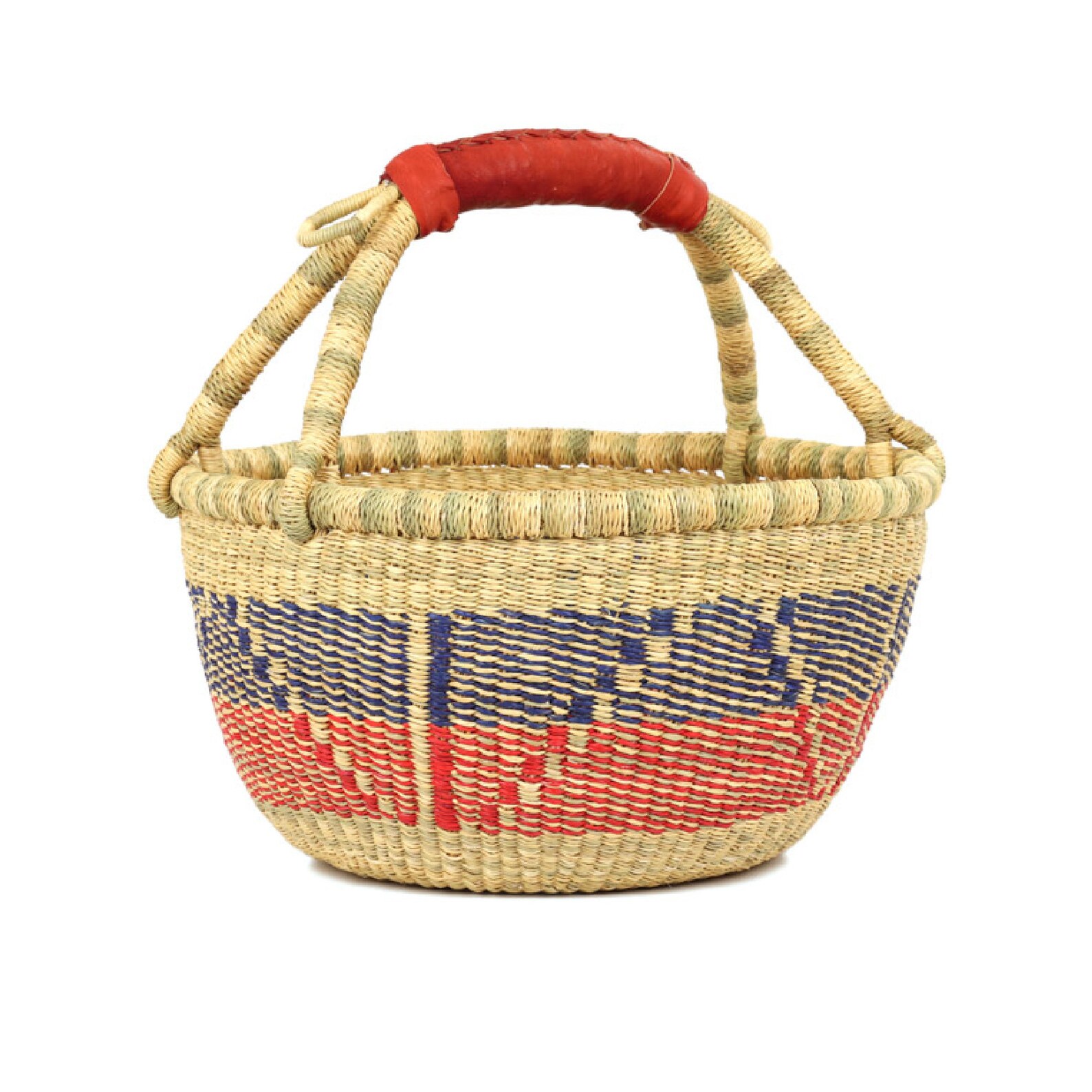 African Market Basket Authentic Handmade Artesian Medium Ghana Etsy