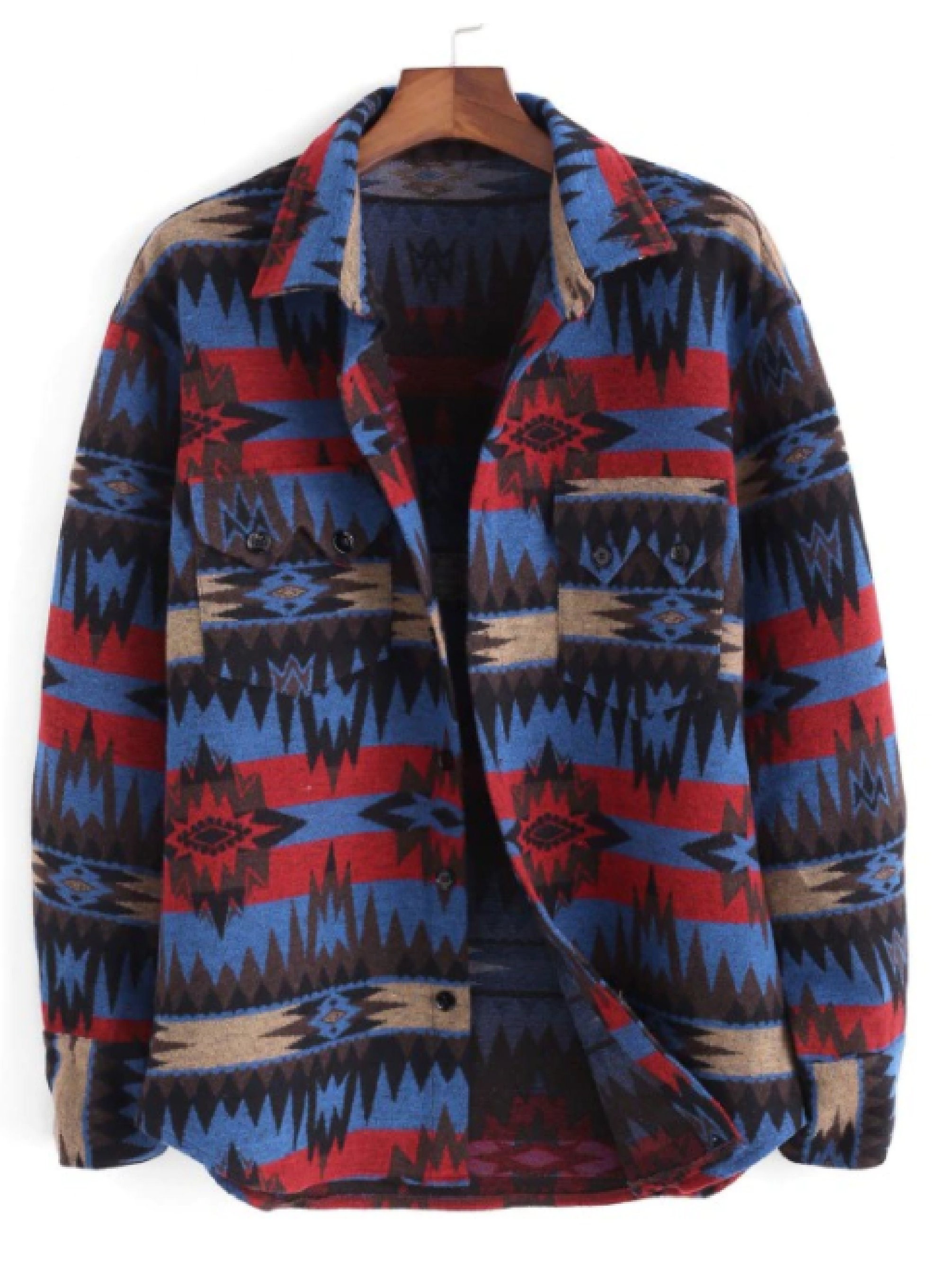 Tribal Jacket Ethnic Pattern Pocket Button Up Jacket Etsy