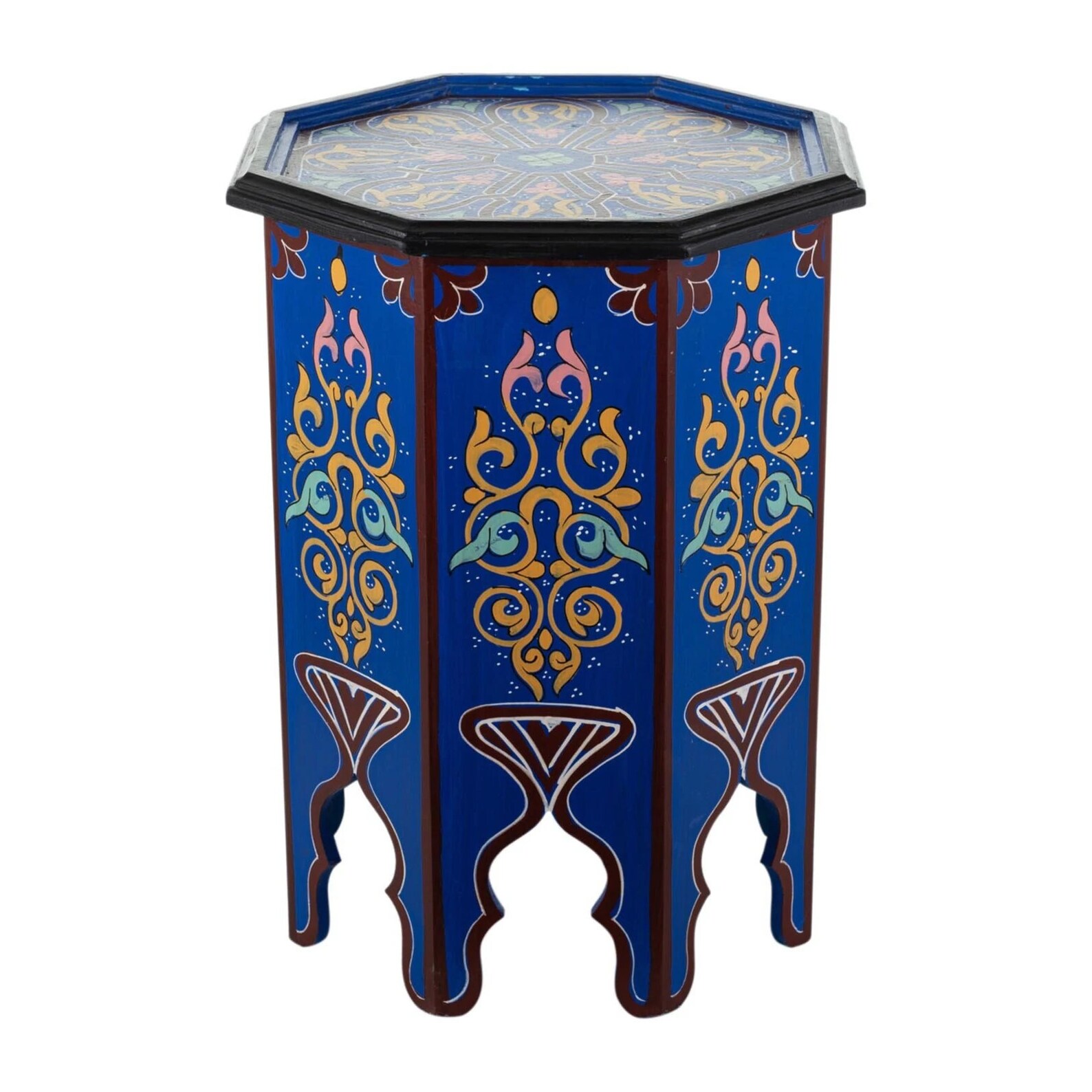 Moroccan Side Table Wooden Table Hand Painted Morocco Etsy
