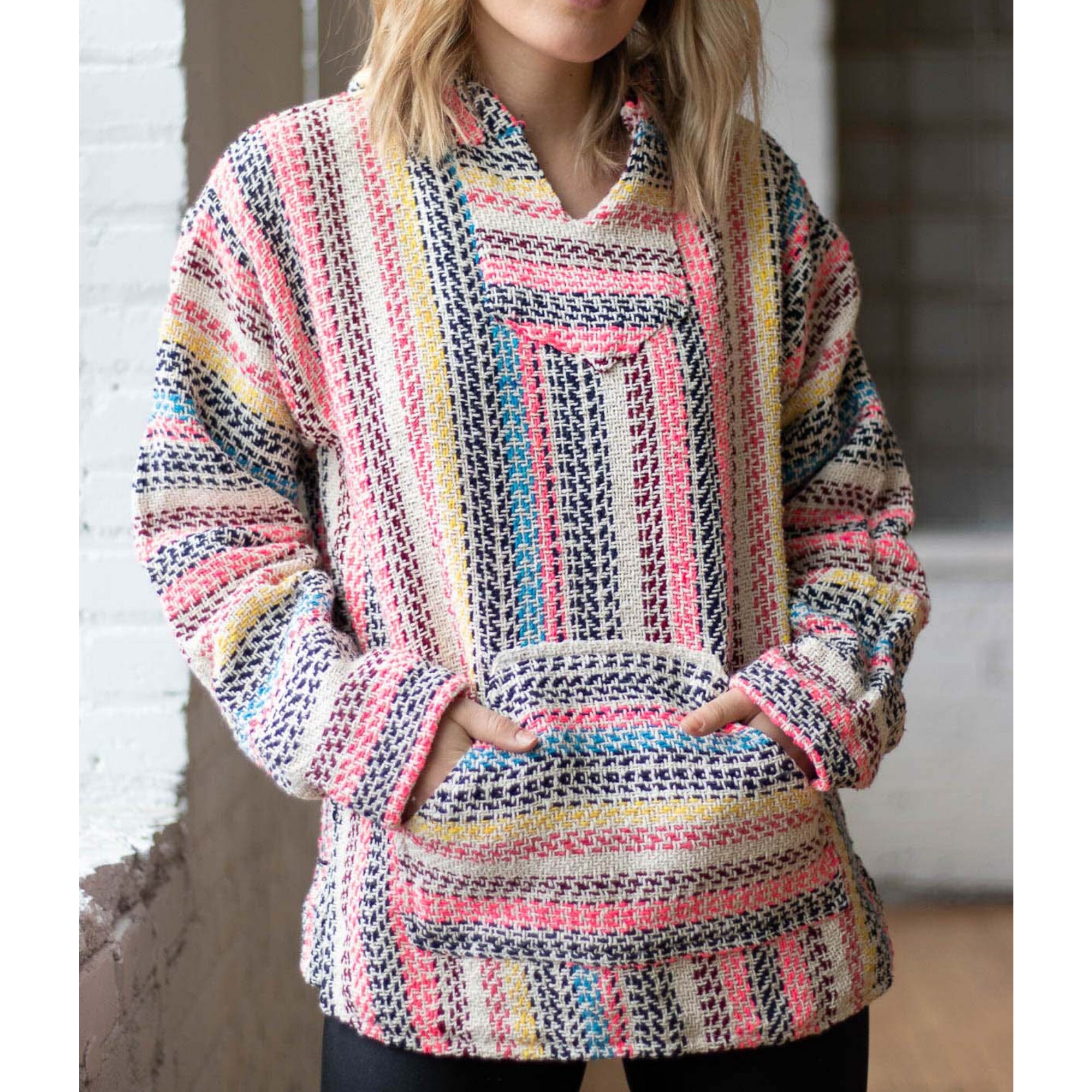 Unisex Classic Mexican Baja Hoodie Poncho Jumper Drug Hug Etsy