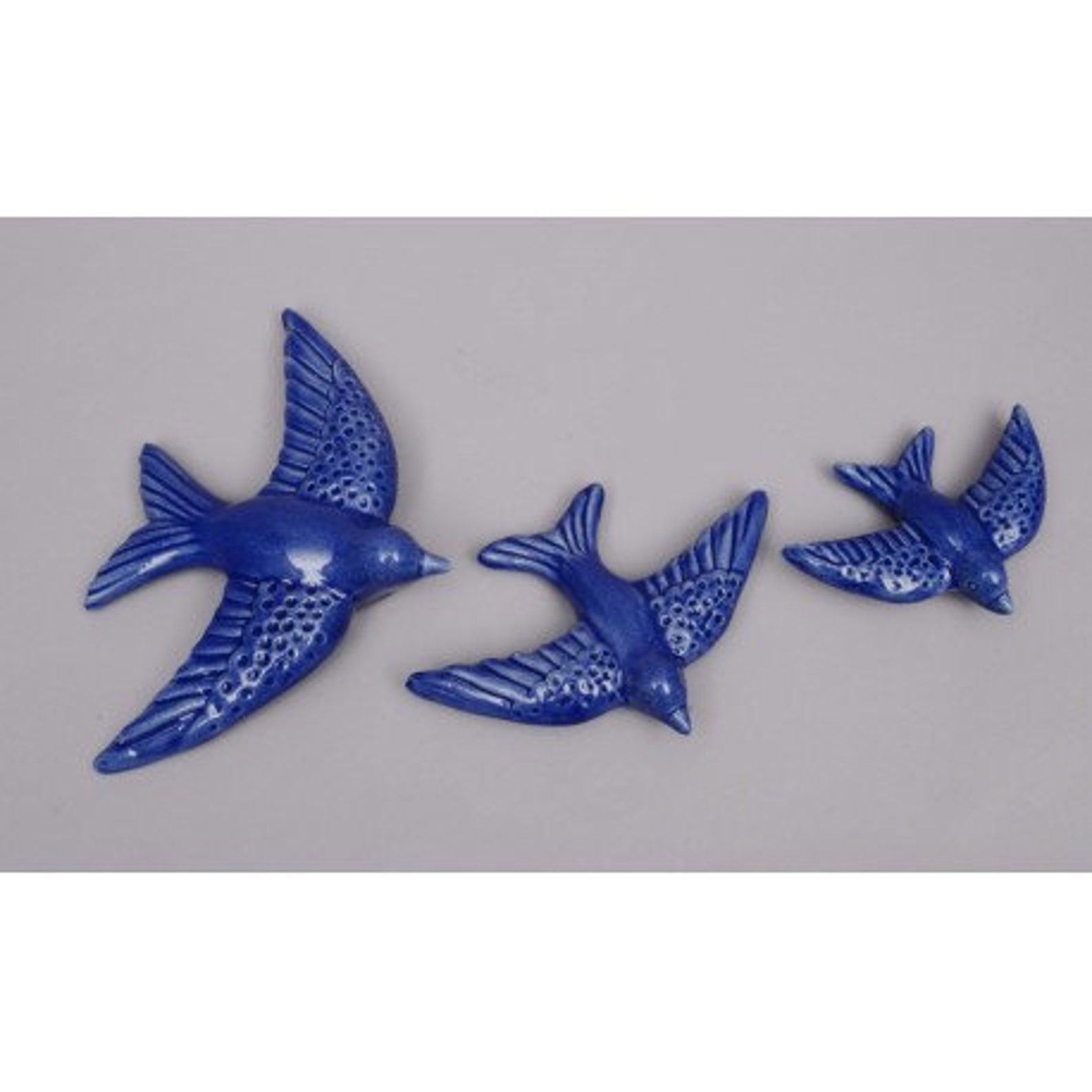 Ceramic Wall Art Set 3 Swallow Birds Ceramic Vintage Hanging Etsy