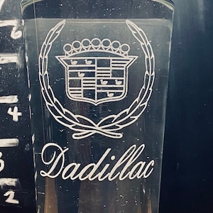 Dadillac Pint Beer Glass Dad Fathers Day Birthday New Dad Gift image 1