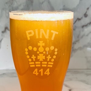 The King’s Pint British Stamped Imperial Pint Stout Beer Glass Tulip 20 oz