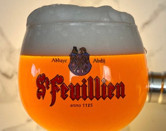 St. Feuillien Brewery Belgian Goblet Belgium EU Certified 25 cl mark (8.4 oz) holds 13 oz to rim