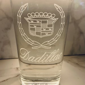 Dadillac Pint Beer Glass Dad Fathers Day Birthday New Dad Gift image 2