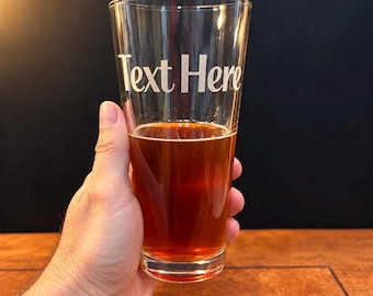 Big Beer Glass 22 ounce Large Pint Glass Personalized with Name or Your Custom Text