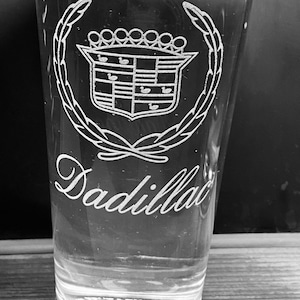 Dadillac Pint Beer Glass Dad Fathers Day Birthday New Dad Gift image 3