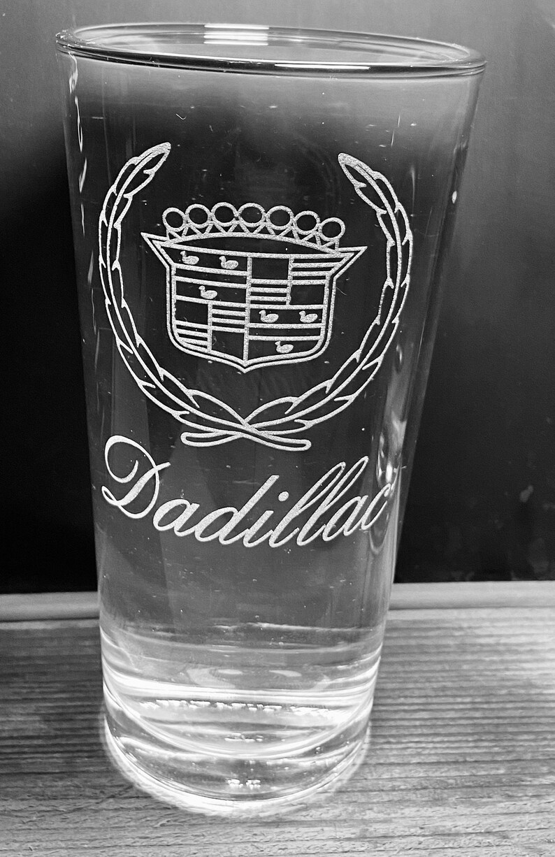 Dadillac Pint Beer Glass Dad Fathers Day Birthday New Dad Gift image 3