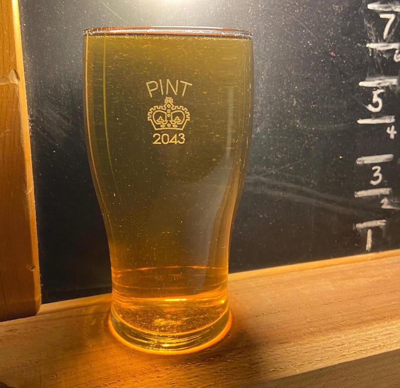 Guinness Style Pint British Stamped Crown Irish Stout Tulip Beer Glass 20 oz image 1