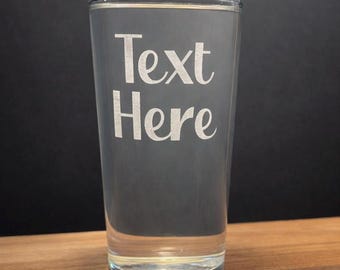 Personalized Traditional Irish Stout Glass Etched Beer Glass 20 ounces