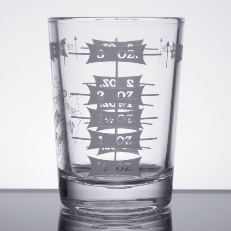 4 Ounce Shot Glass Measuring Glass Cocktails Ounce Measure Etsy