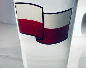 Flag of Poland Beer Glass Personalized Polish Flag Pint 16 oz