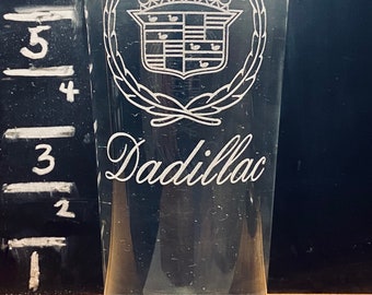 Dadillac Pint Beer Glass Dad Fathers Day Birthday New Dad Gift