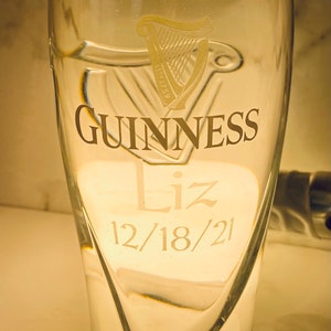 Notre Dame 16oz Guinness Harp Logo Pint Glass