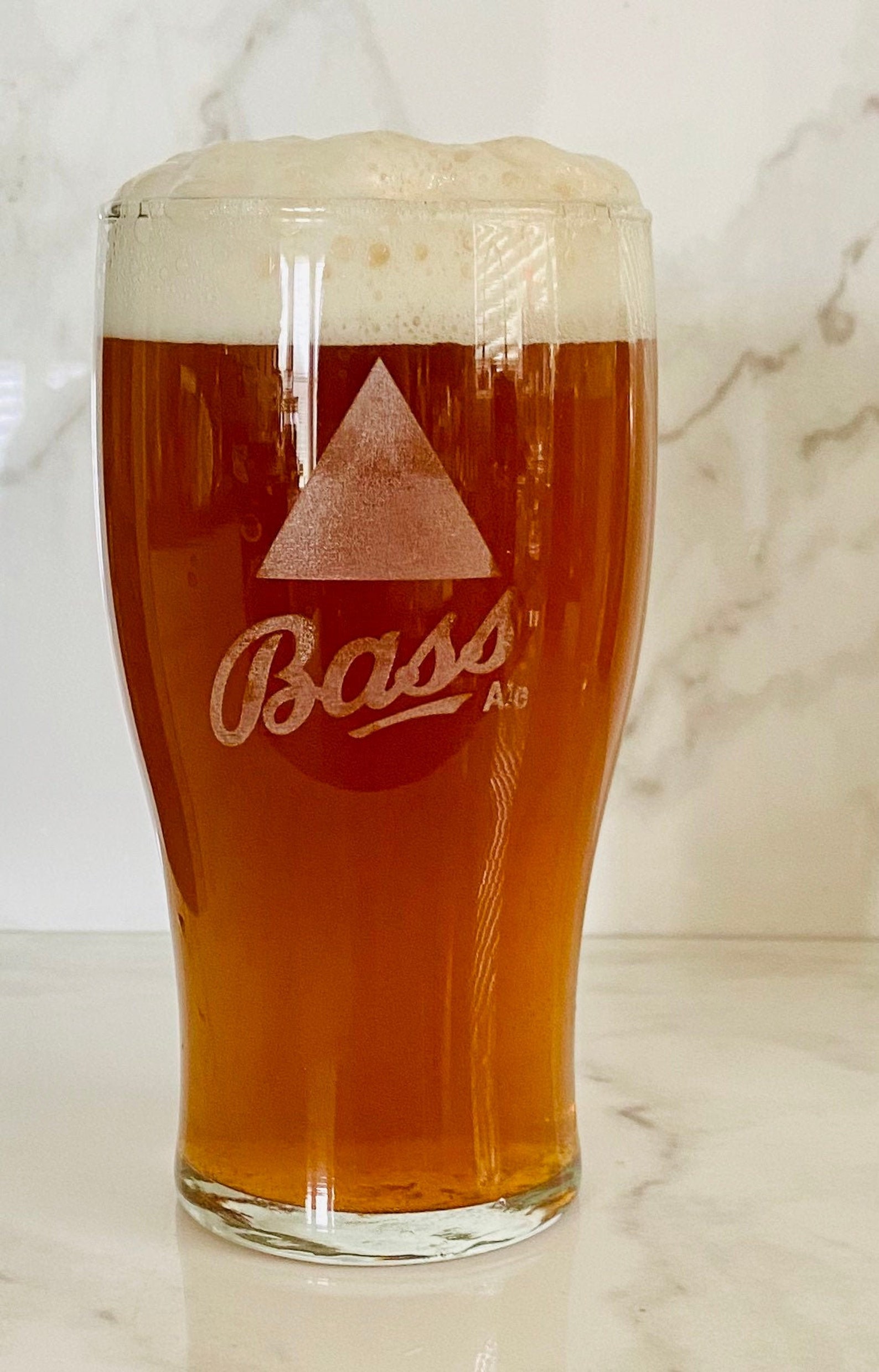 Personalized Bass Beer Glass Pint Etched Pint Glasses Etsy