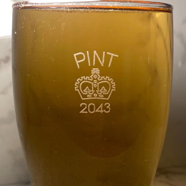 Guinness Style Pint British Stamped Crown Irish Stout Tulip Beer Glass 20 oz image 6