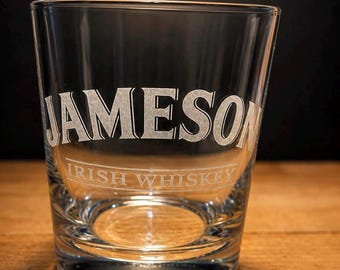 Jameson Irish Whiskey Rocks Glass 12.5 oz High Ball Glass Double Old Fashioned