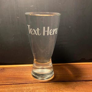 Personalized Pilsner Beer Glass Old School Tavern or Beer Joint Glass