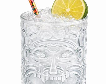 Island Idol Tiki Glass 15 ounce Italian Crystal