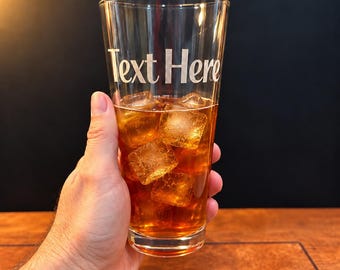 Less Refills Large Iced Tea Glass 22 ounce Oversized Pint Glass Personalized with Name or Your Custom Text