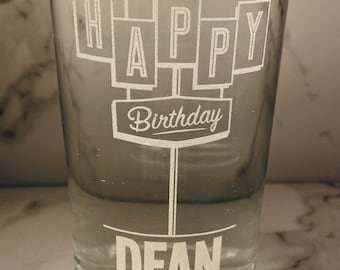 Happy Birthday Personalized Beer Glass 20 oz Custom Pint Gift