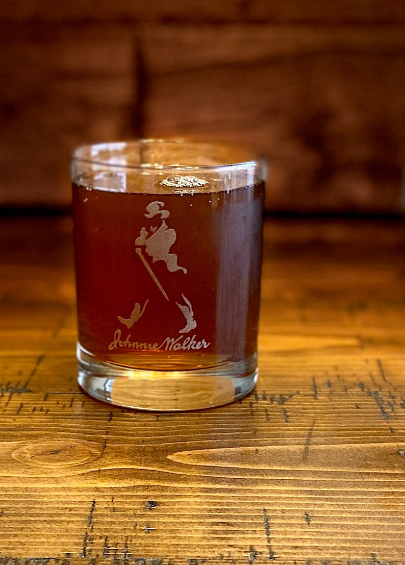 Johnnie Walker Whiskey Rocks Glass Scotch Whisky Etsy