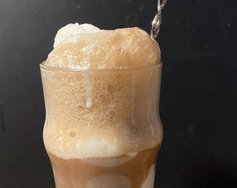 Vintage Soda Fountain Root Beer Float Glass and Spoon Set 16 ounce Retro Coke Float Glass
