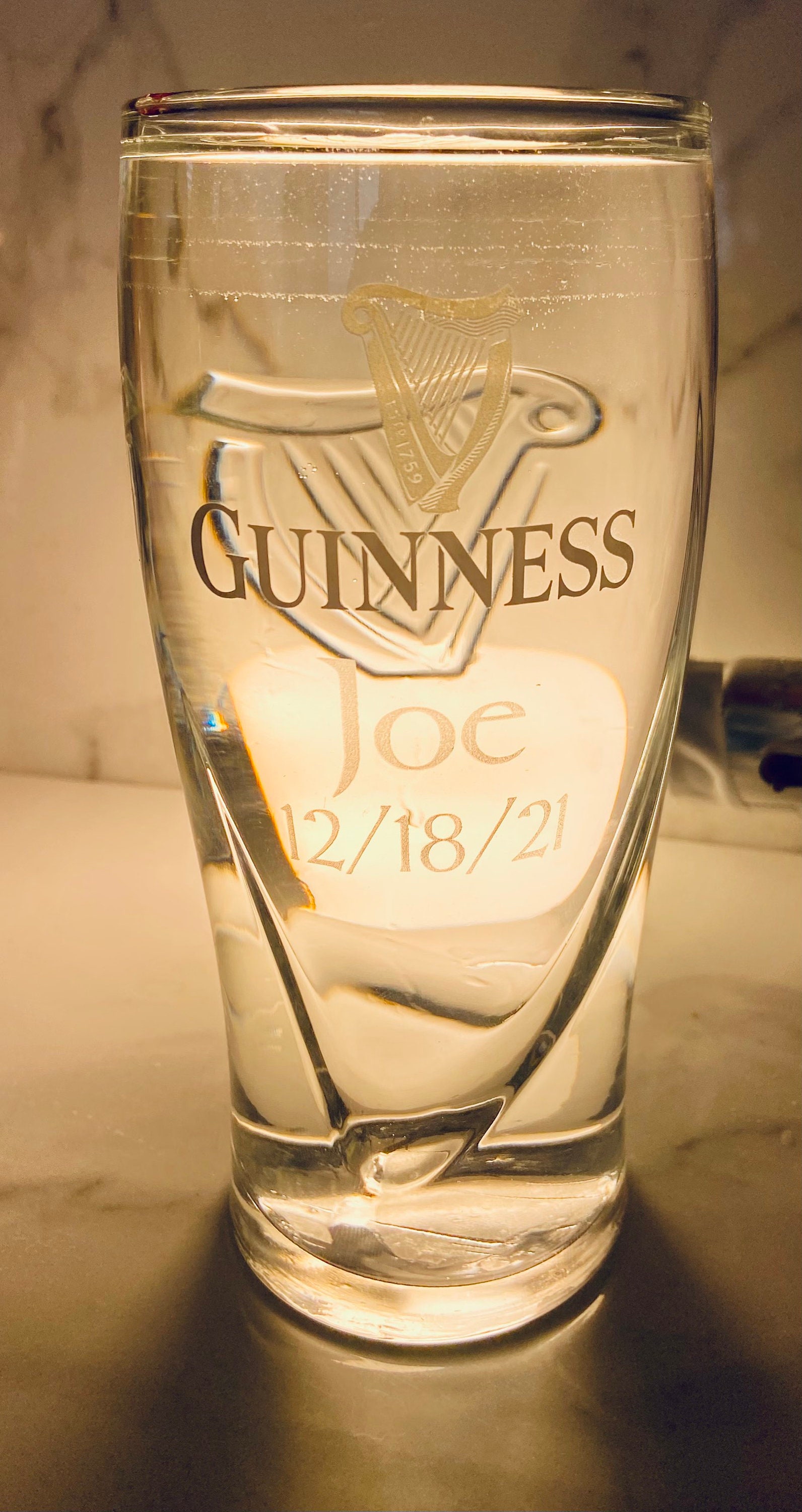 Guinness Irish Toasting Tulip 20 Oz Custom PERSONALIZABLE Guinness Logo  Pint Glass 