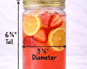 32 oz Big Mason Jar Iced Tea Lemonade Farmhouse Pantry Storage Container Thick Jar Screwtop Lid