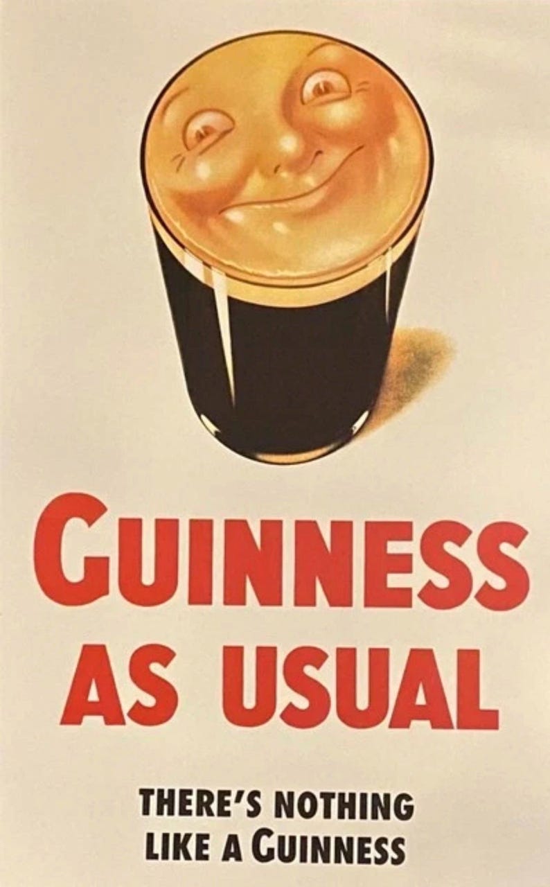 Original Irish Stout Beer Glass on the Guinness Posters Original Guinness Glass 20 oz bild 4