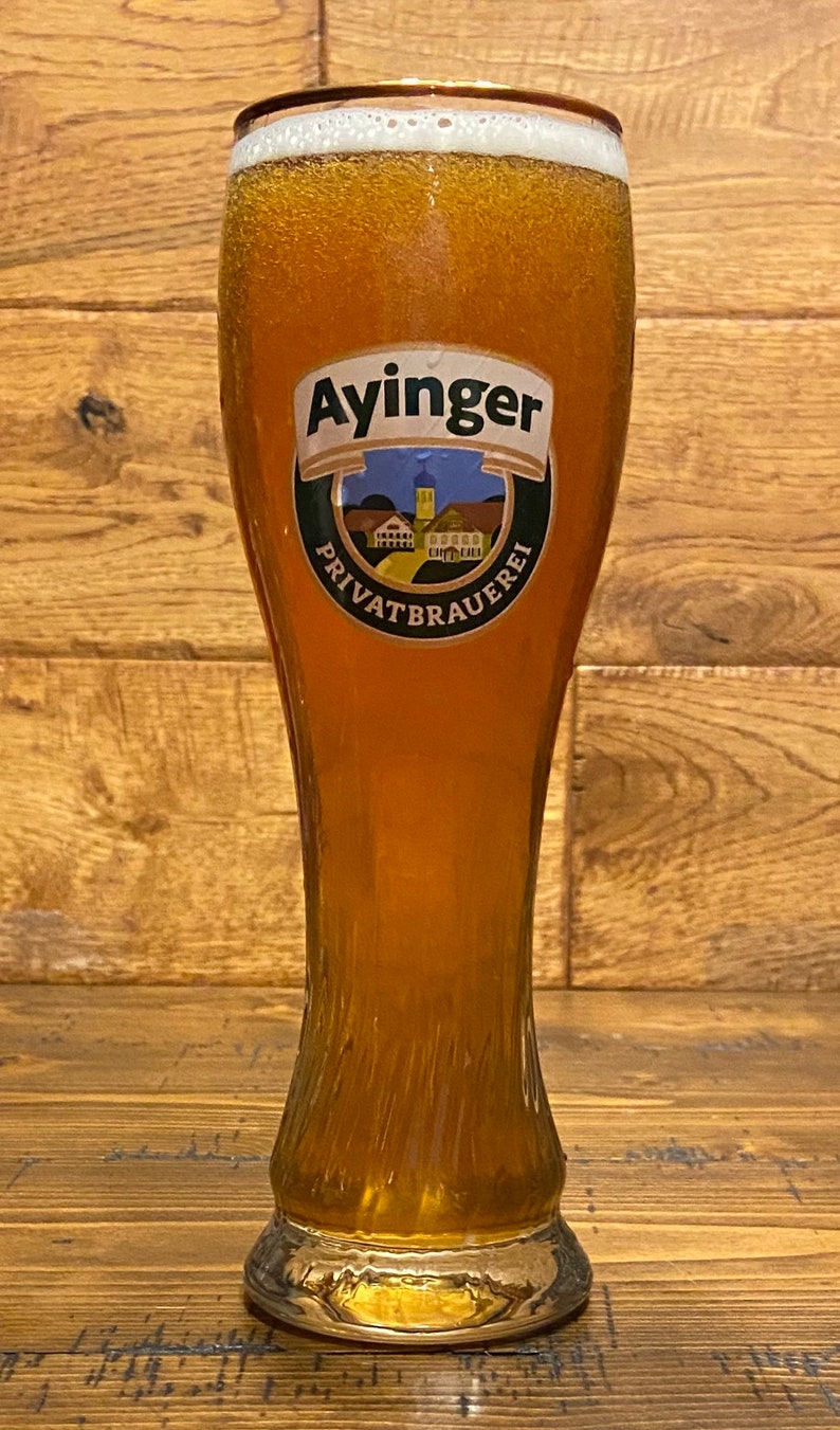 Ayinger German Hefeweizen Wheat Beer Glass Etsy