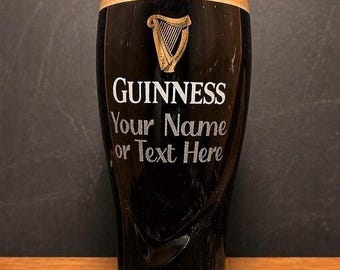 Personalized Father’s Day Guinness Pint Glass 20 oz Engraved Beer Glass Gift for Dad