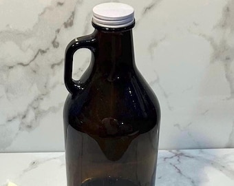 1 Quart Vintage Style Fresh Cream Milk Jug Moonshine Bottle Beer Growler Glass Bottle Screwtop Lid