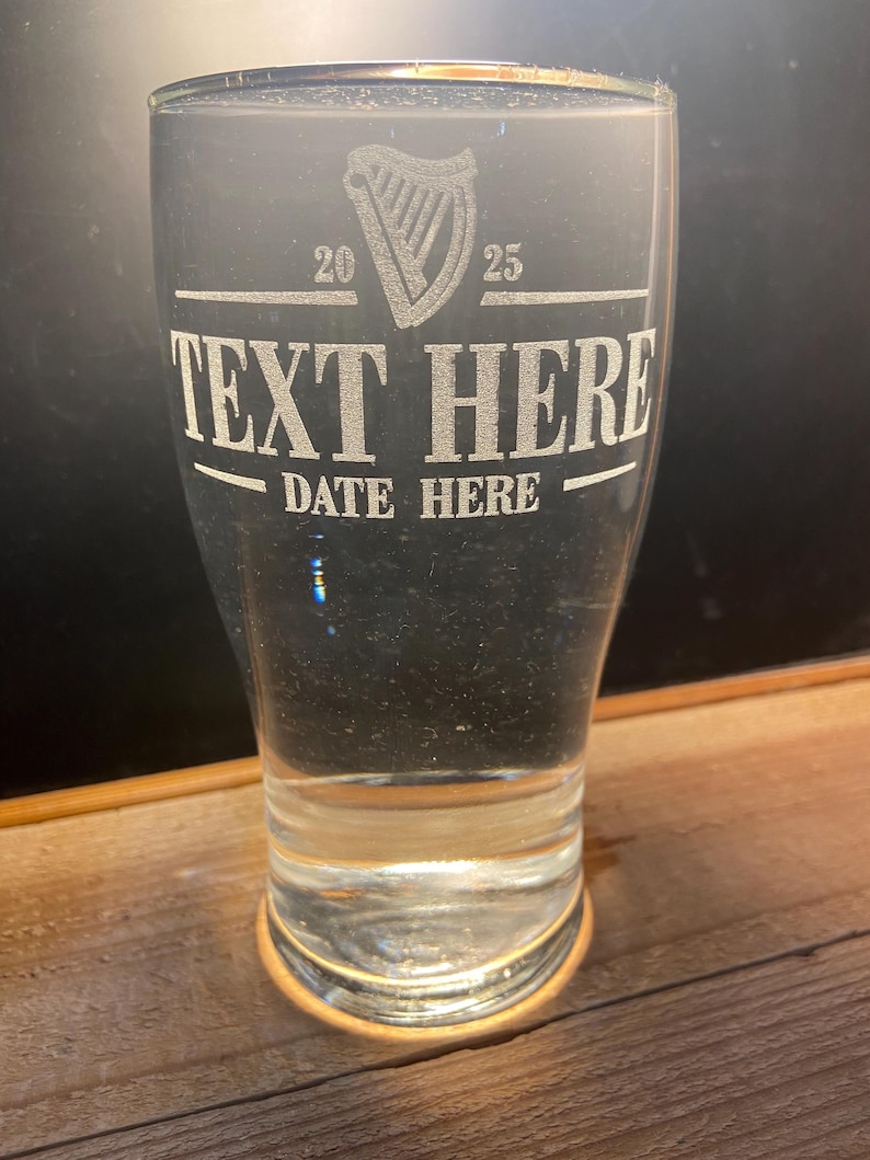 Personalized Guinness Tulip Beer Glass: Etched Wedding Groomsman Bridesmaid Birthday Gift image 1