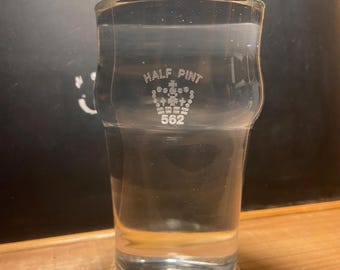 British Stamped Crown Half Pint Glass England Pub 8 oz
