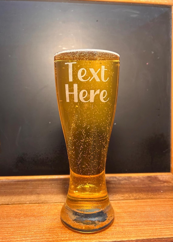 Personalized German Hefeweizen Witbier Wheat Beer Glass 23 Oz Blue Moon Style Glass