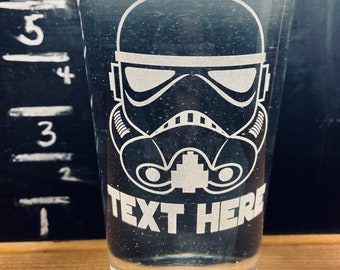 Stormtrooper Beer Glass Personalized Star Wars Pint 16 oz