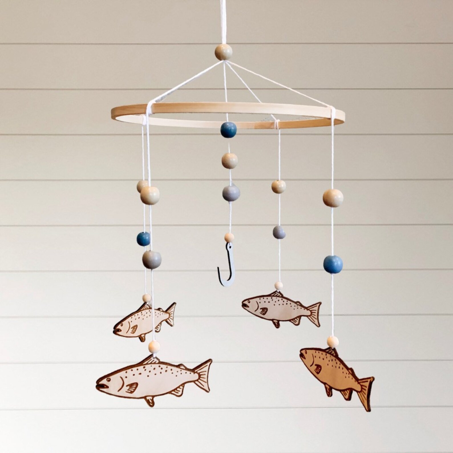 Baby Mobile Fish Baby Mobile Fish Nursery Decor Fishing Etsy