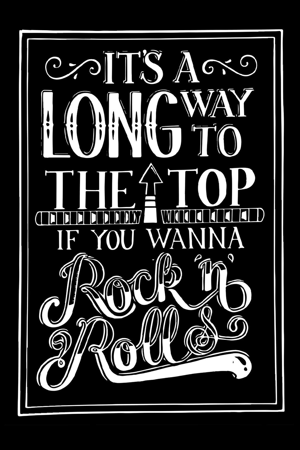Postcard AC/DC Quote Art Print Etsy