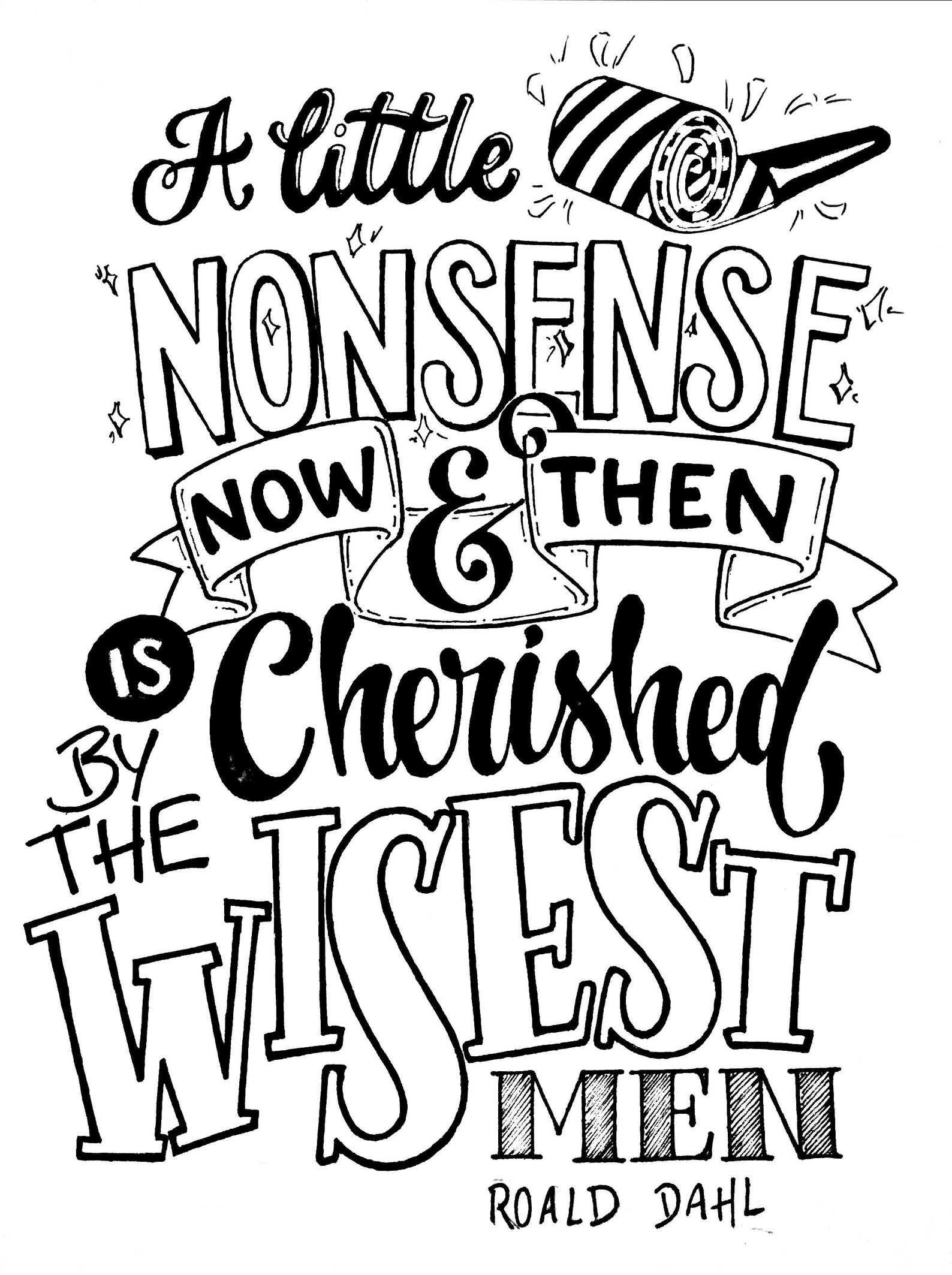 A4 Roald Dahl Quote Art Print - Etsy