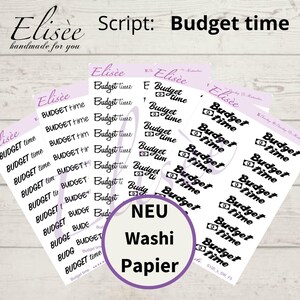 S100s Scriptsticker "BUDGET tijd" Klein vel | Sticker | Bullet Journal