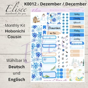 K0012_"KERSTTIJD" December 2025 Maandelijkse Kit Hobonichi Cousin / A5 / Bullet Journal