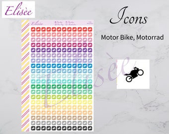 I105 Icons "MOTORBIKE, DRIVE" | Sticker | Planner Sticker / Erin Condren Sticker / Happy Planner Sticker