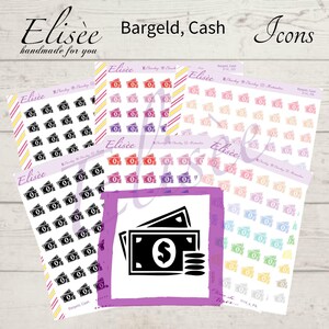 I114 Pictogrammen "Cash, Cash"-stickers