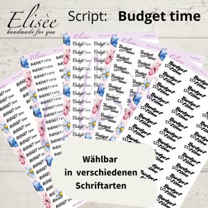 S100 Scriptsticker "BUDGET tijd" groot vel | Sticker | Bullet Journal