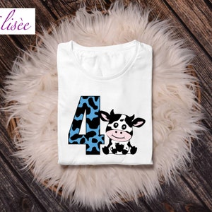 4th birthday Boy &quot;Calf, MUH&quot; personalized | Ironing print | Gift | | attention Birthday |