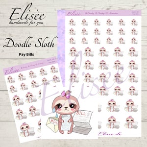 08 Faultier Doodle "ZAHLTAG" | Aufkleber | Planer Sticker | Erin Condren Sticker | Happy Planner Sticker | Bullet Journal Sticker