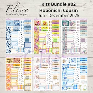Paquete n.° 02 Kits mensuales 2025 Hobonichi Cousin / A5 / Bullet Journal