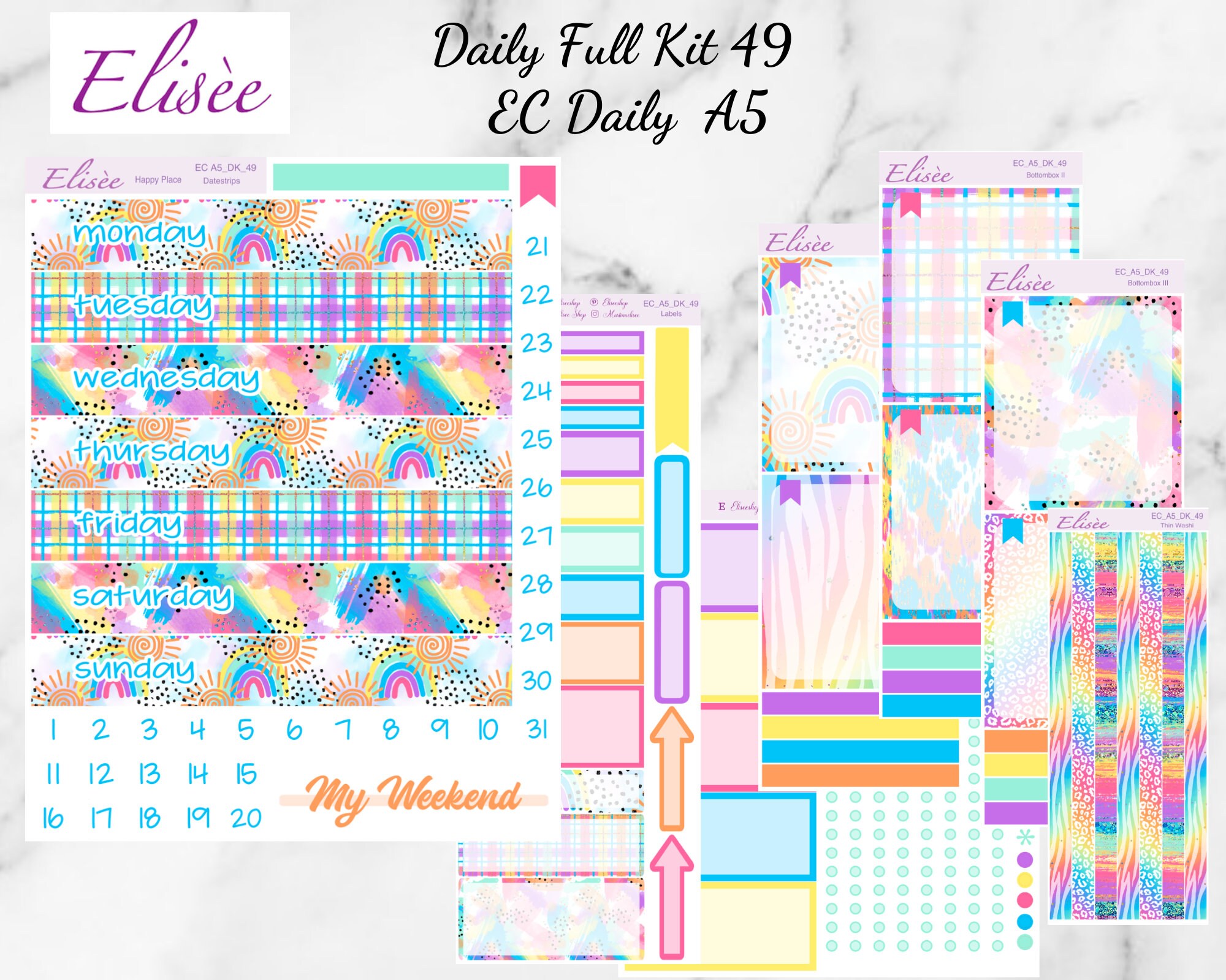 Planner Sticker Erin Condren Sticker Erin Condren DailyDuo 49 EC Daily ...